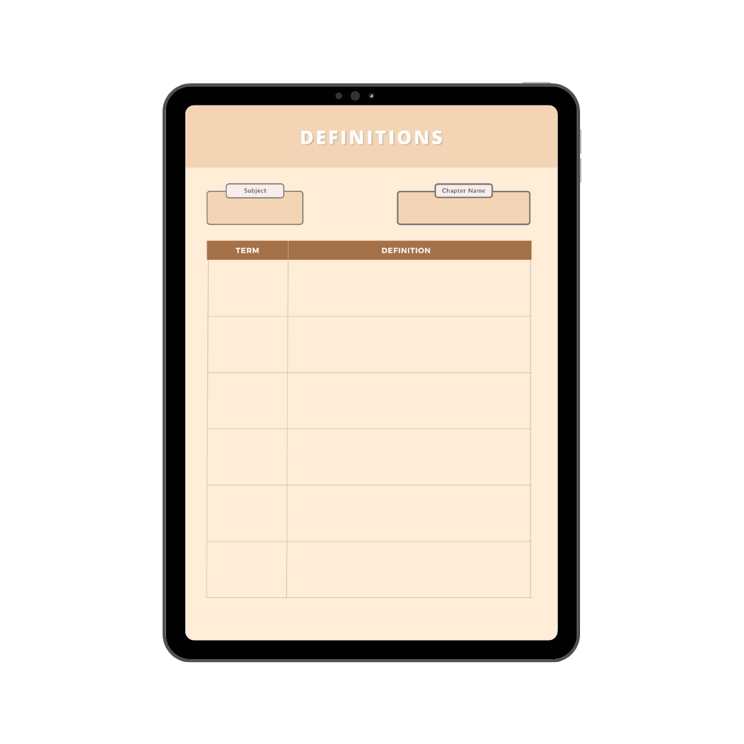 Definitions Tracker