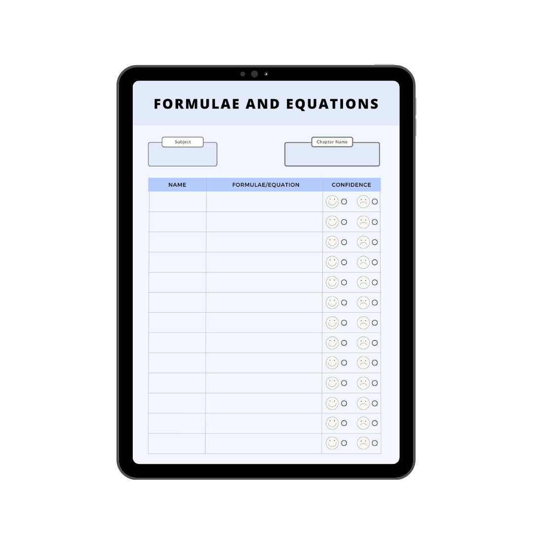 Formulae & Equations Tracker