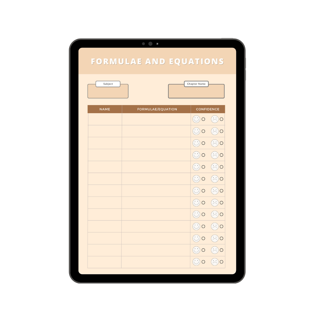 Formulae & Equations Tracker
